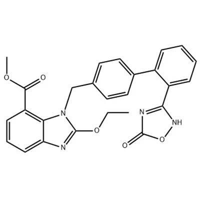 1H-BenziMidazole-7-กรดคาร์บอกซิลิก 1-[[2'-(2,5-ไดไฮโดร-5-ออกโซ-1,2,4-ออกซาไดอะโซล-3-อิล)[1,1'-ไบฟีนิล]-4-อิล]เมทิล] -2-เอทอกซี- เมทิลเอสเตอร์ CAS#147403-52-9